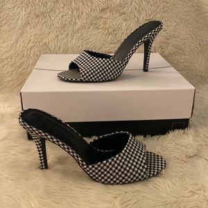 Black and white heels